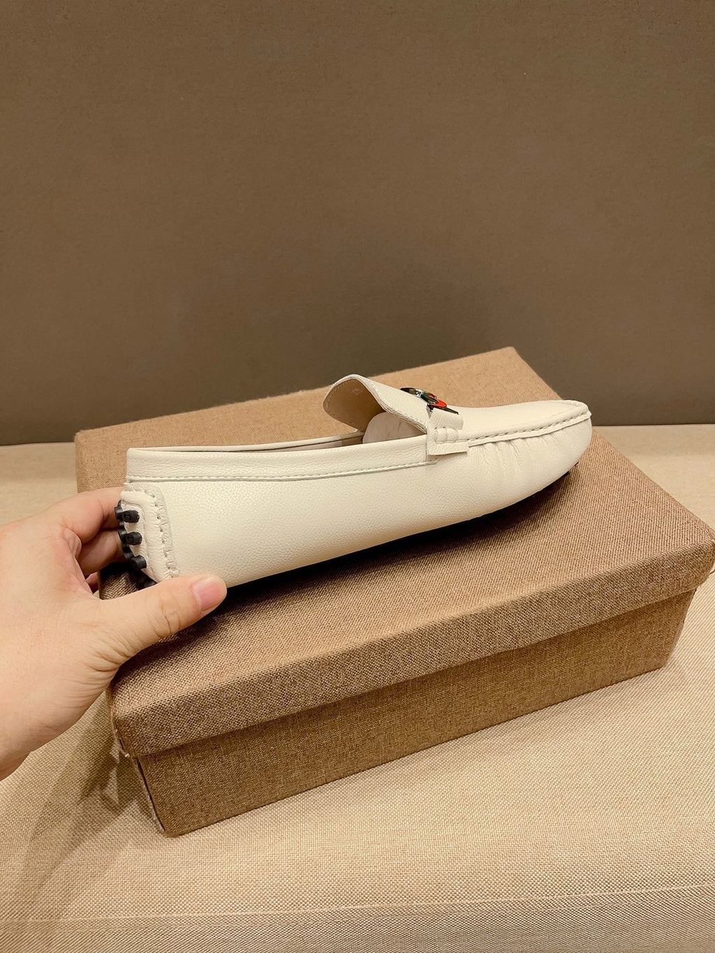 Gucci Web-Accent Driving Loafers — side