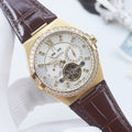 OMEGA Gold Brown Silver Dial Strap Watch — hero