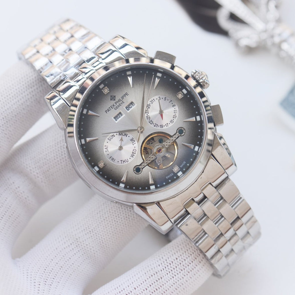 PATEK PHILIPPE Silver Bracelet Watch — front