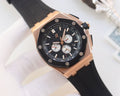 AP Rose Gold Black Silver Dial Strap Watch — hero