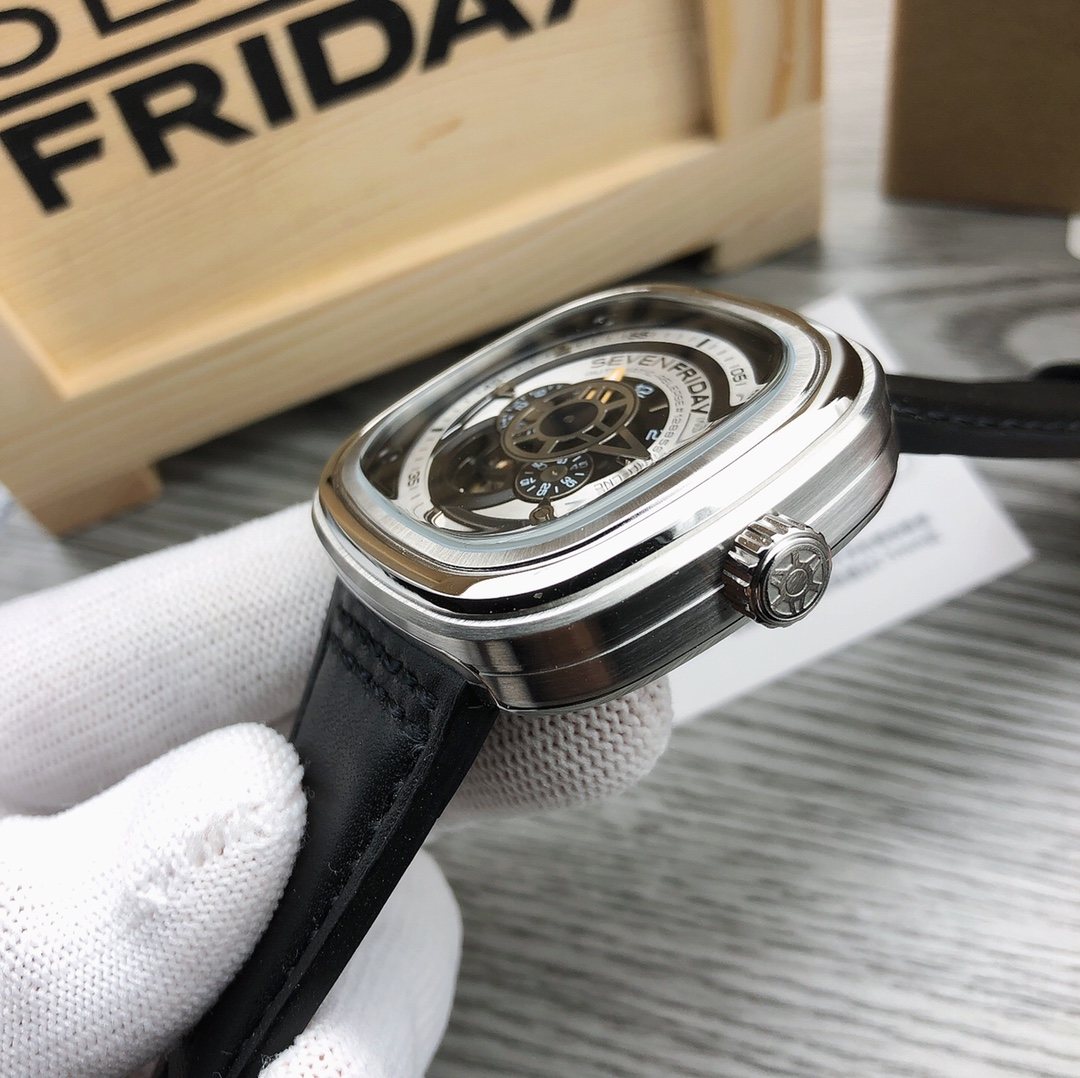 SEVENFRIDAY Black Strap Watch — side