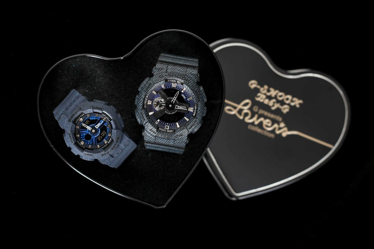 Casio Black Blue Dial Couple Watch Set — hero