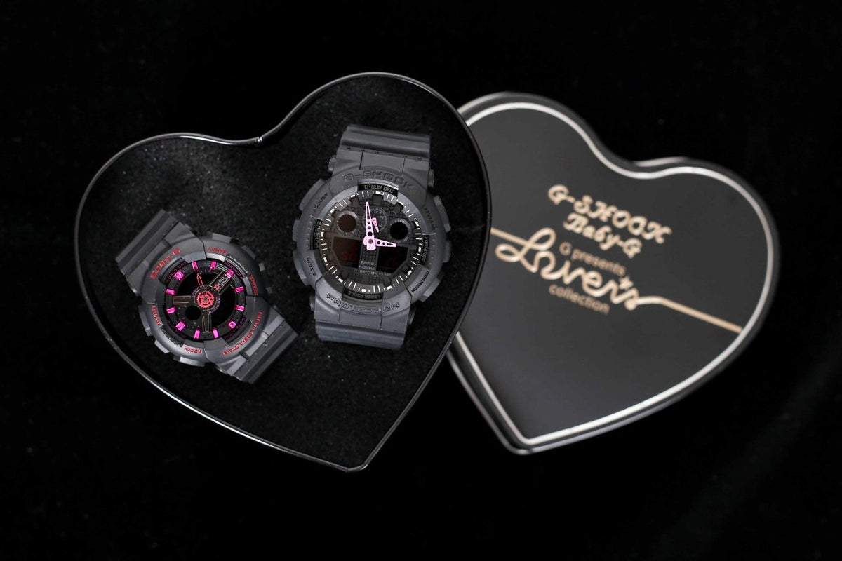 Casio Black Pink Dial Couple Watch Set — hero