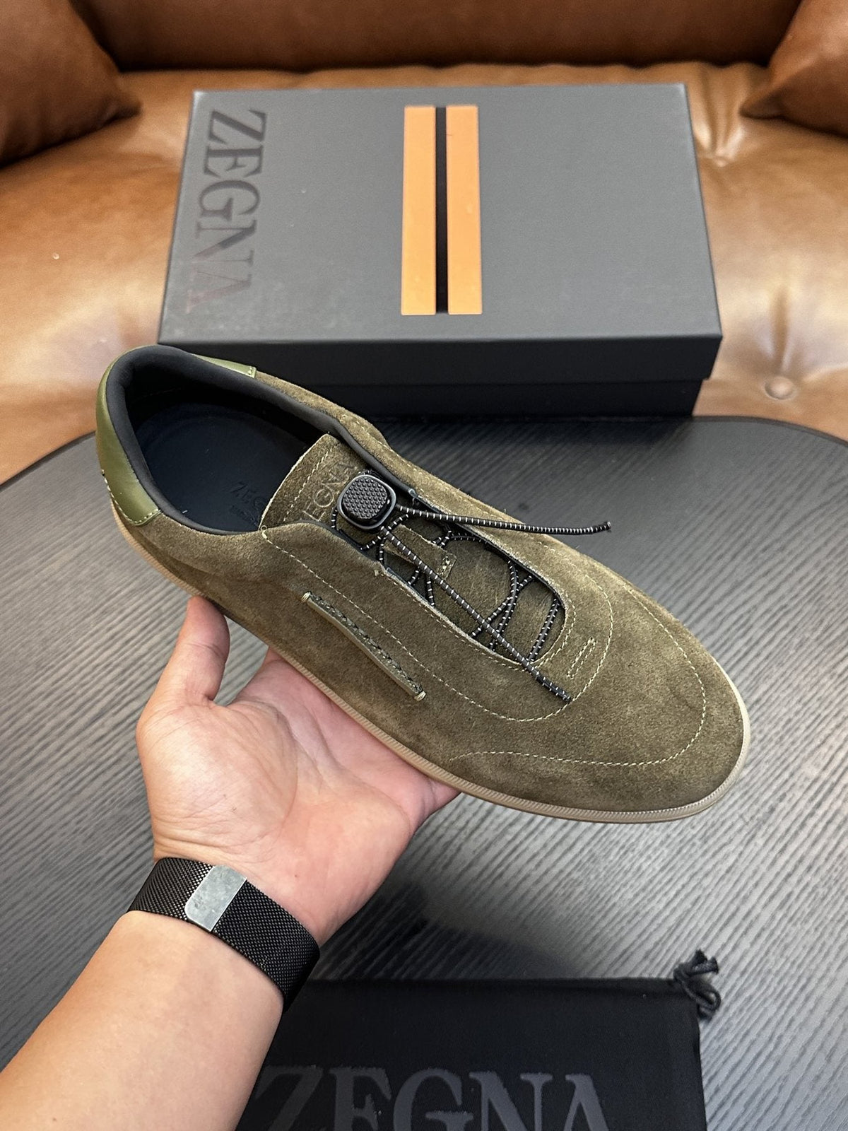 Zegna Triple Stitch Low-Top Sneakers — front