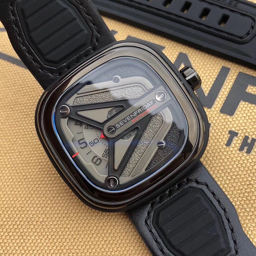 SEVENFRIDAY Black Gunmetal Y-Wing Watch — hero