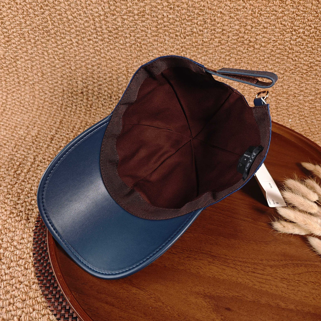 DIOR Oblique Leather Brim Baseball Cap