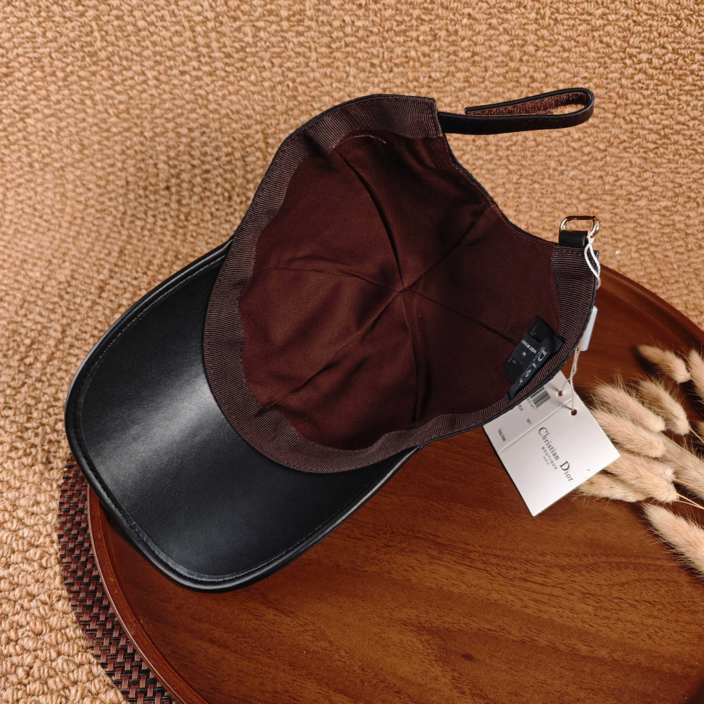 DIOR Oblique Leather Brim Baseball Cap