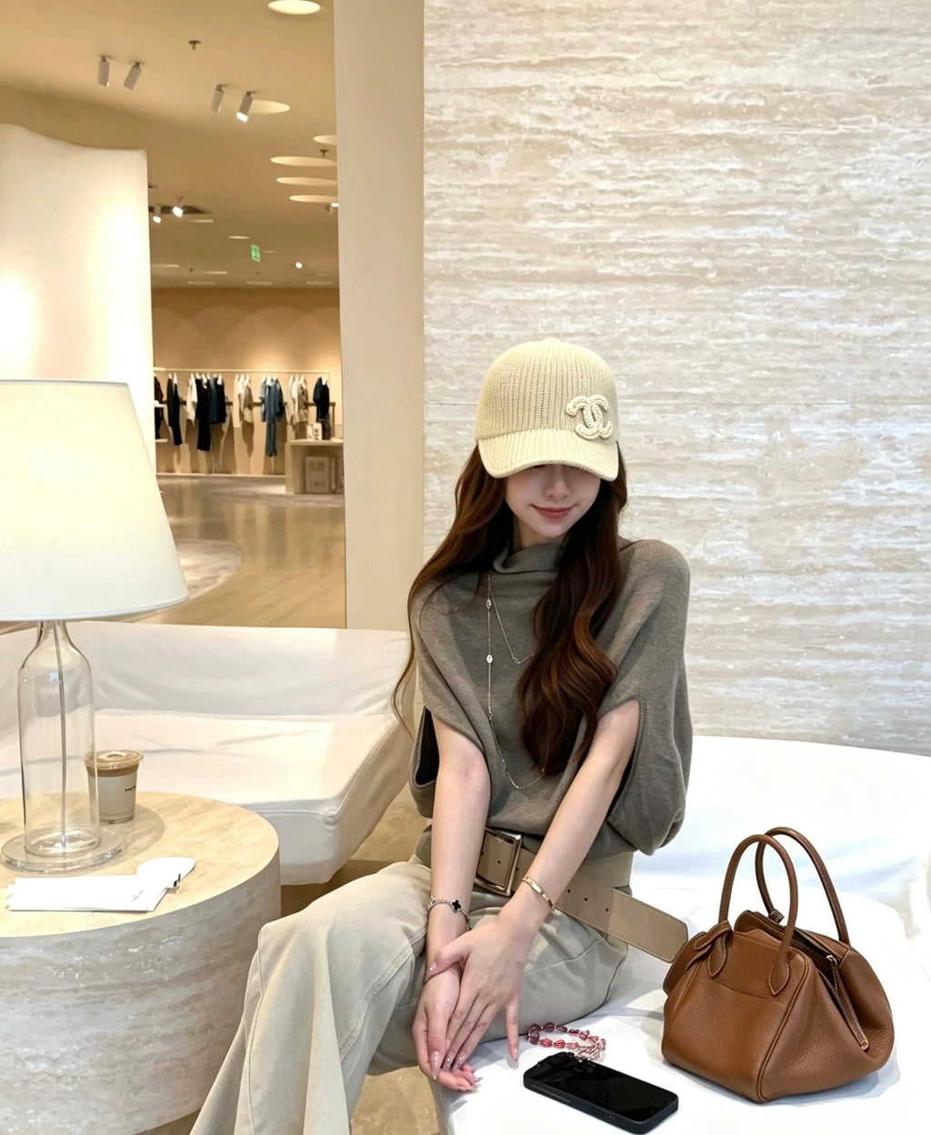 CHANEL Knit Equestrian Cap