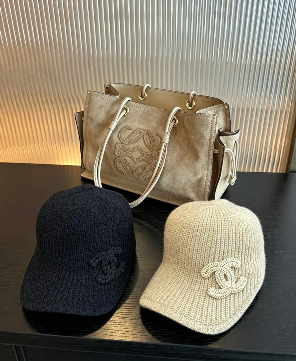 CHANEL Knit Equestrian Cap