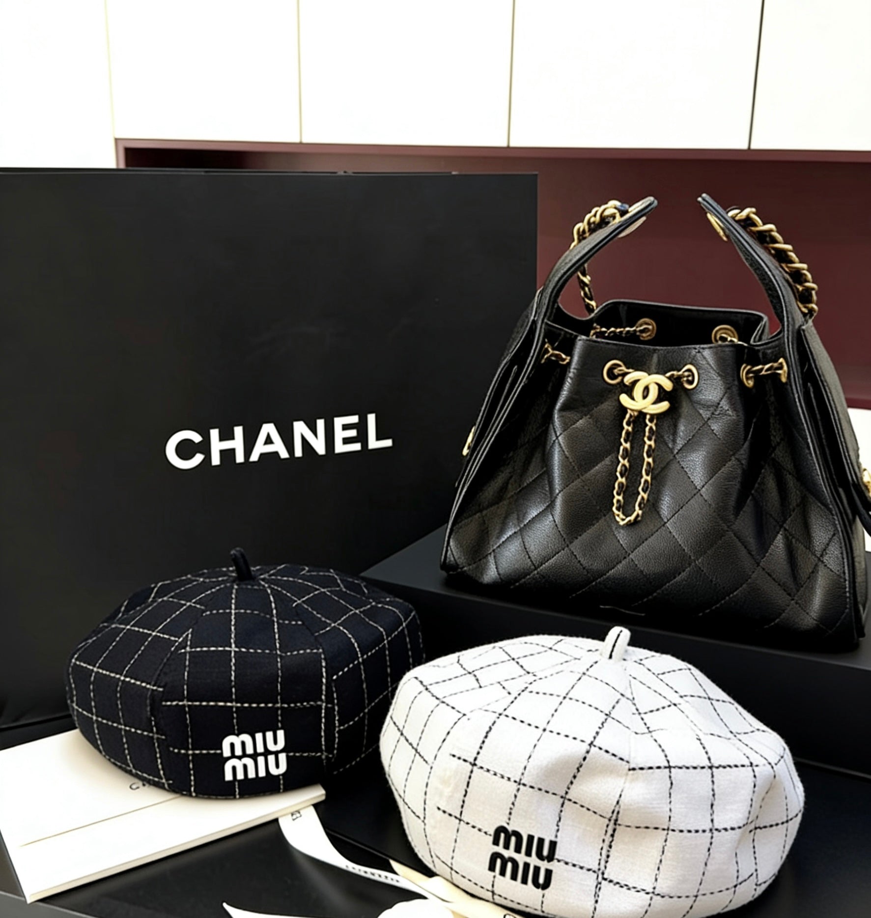 MIU MIU Check Beret