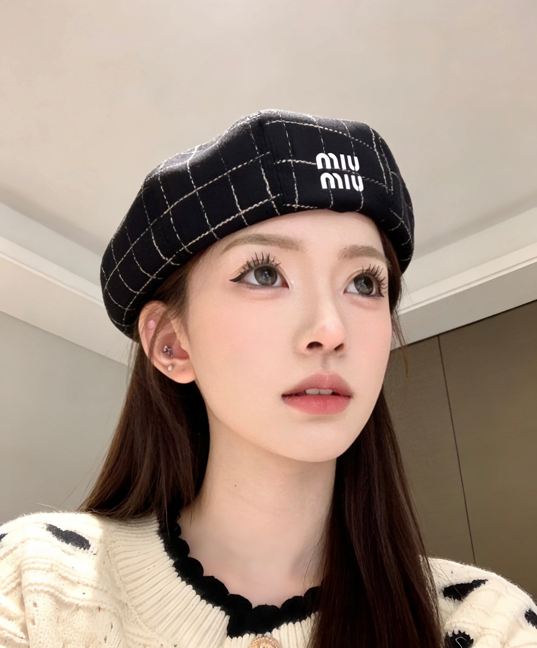 MIU MIU Check Beret