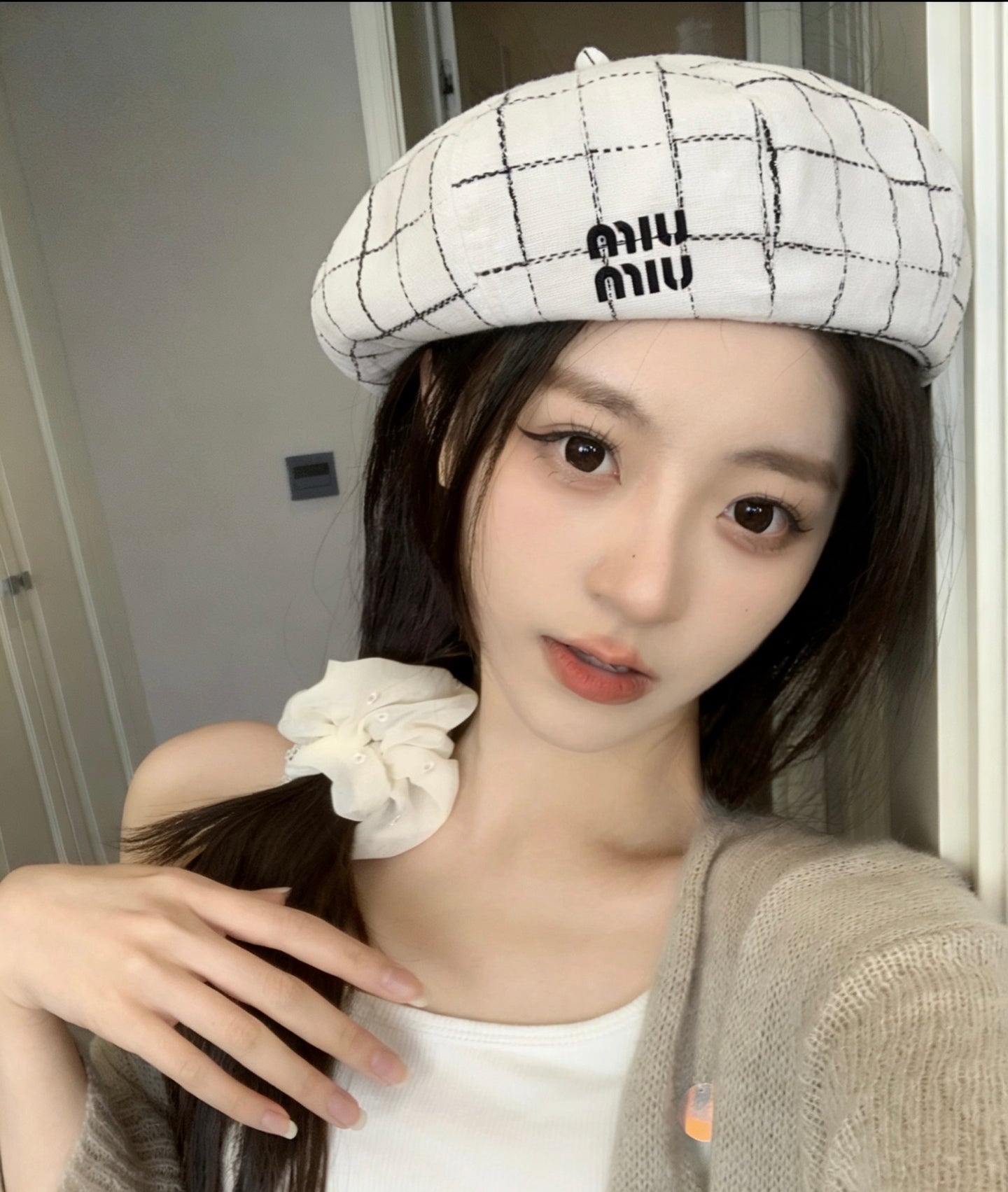 MIU MIU Check Beret