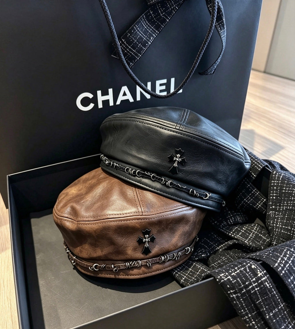 Chrome Hearts Leather Beret