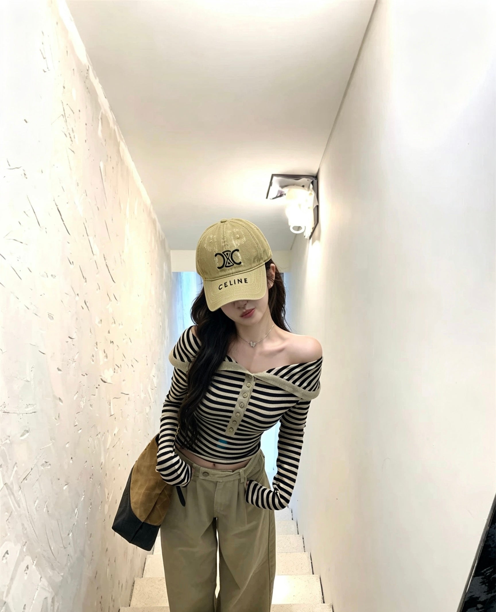 CELINE Triomphe Vintage Baseball Cap
