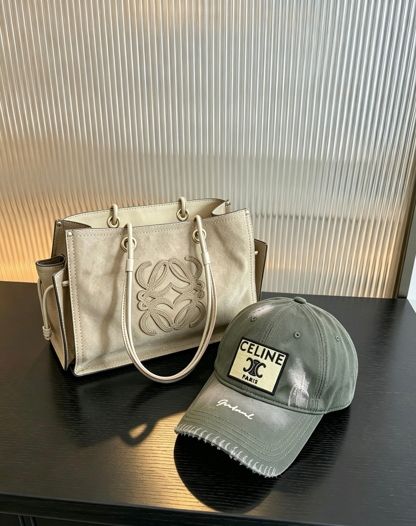 CELINE Triomphe Vintage Patch Baseball Cap