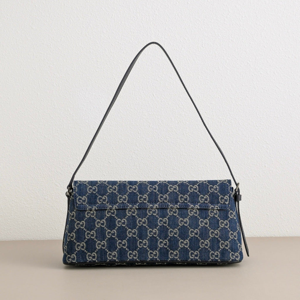 GUCCI GG Madison Denim Shoulder Bag