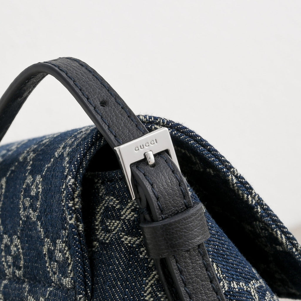 GUCCI GG Madison Denim Shoulder Bag