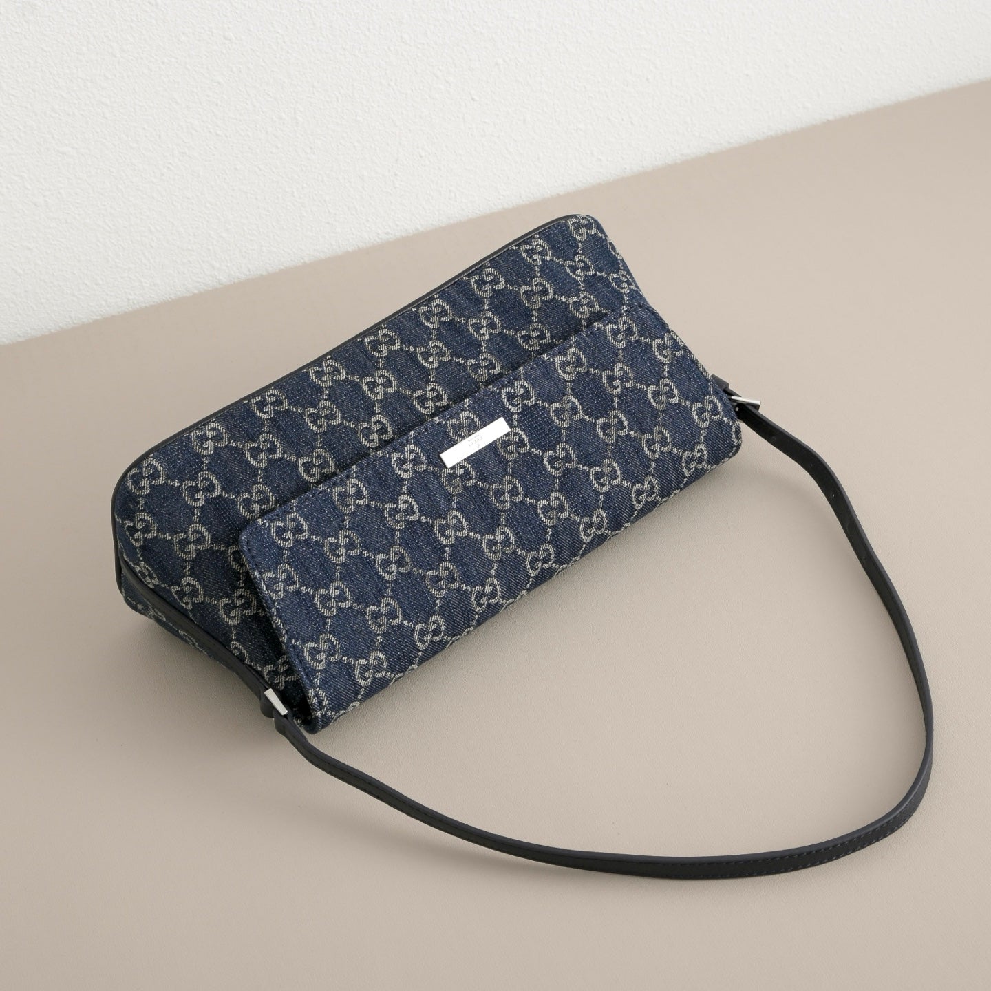 GUCCI GG Madison Denim Shoulder Bag