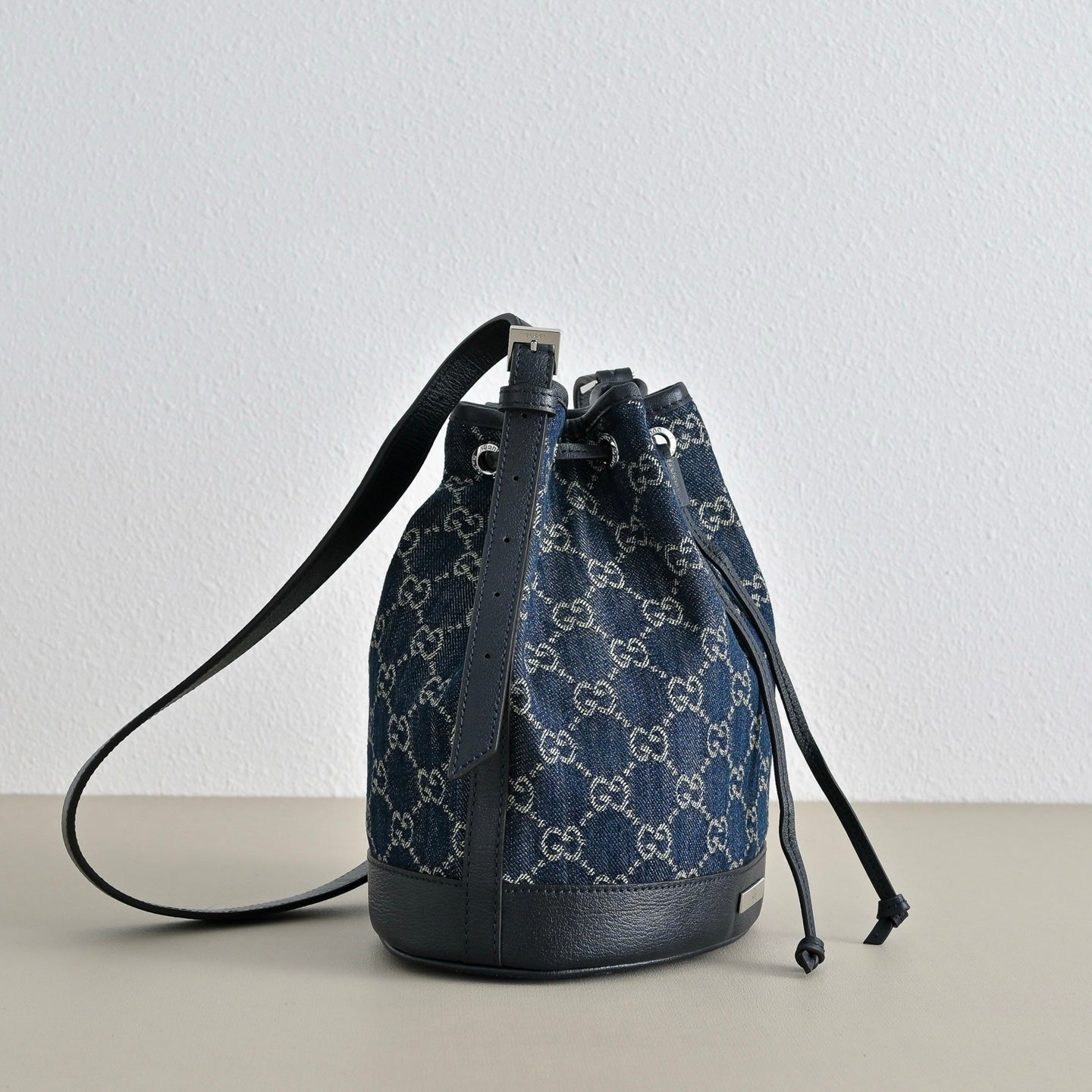 GUCCI Generation GG Denim Bucket Bag
