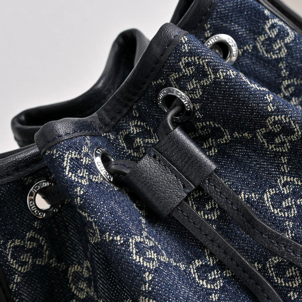GUCCI Generation GG Denim Bucket Bag