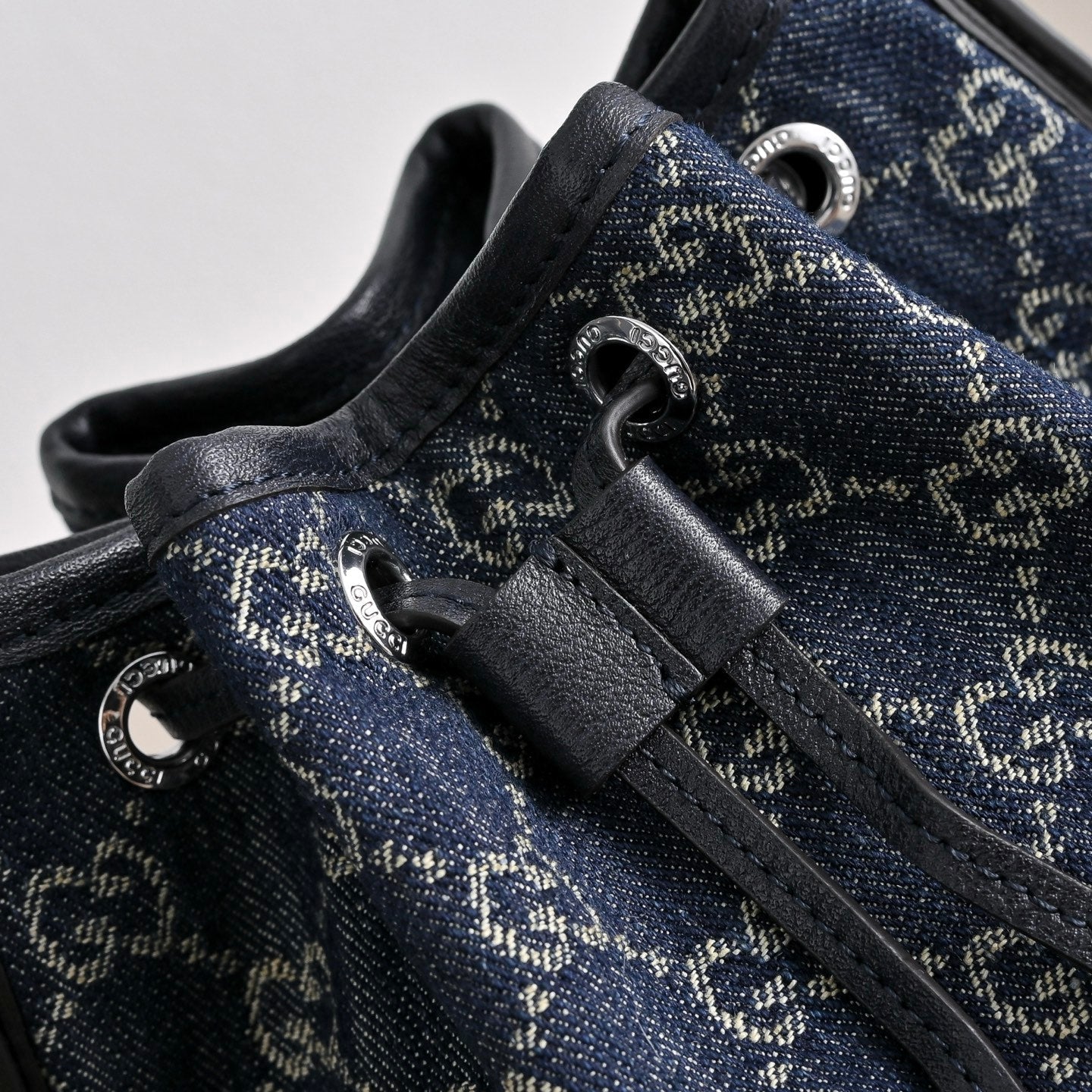 GUCCI Generation GG Denim Bucket Bag