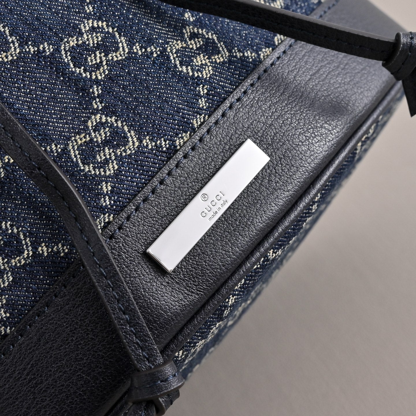 GUCCI Generation GG Denim Bucket Bag