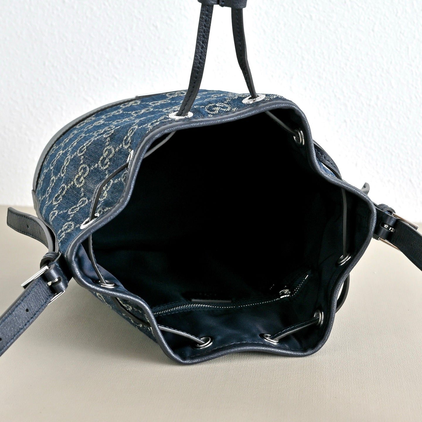 GUCCI Generation GG Denim Bucket Bag