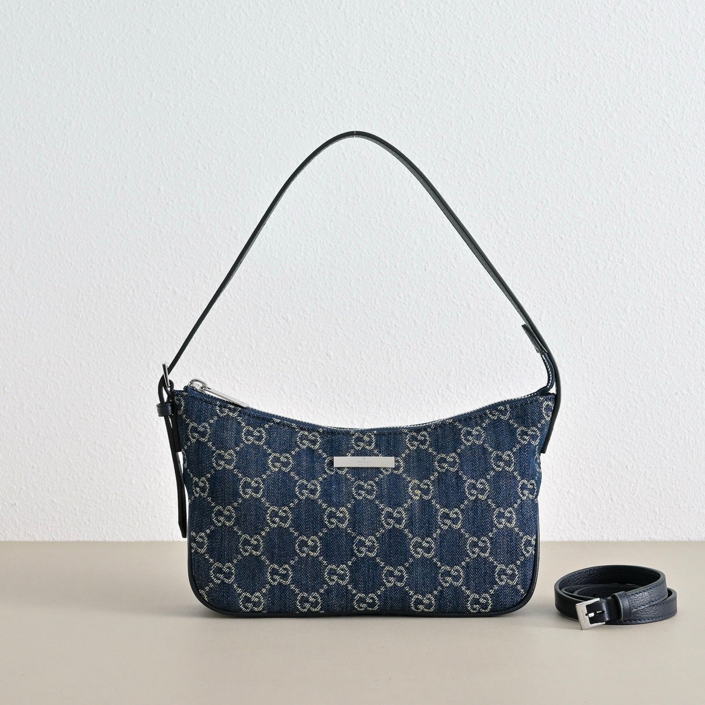 GUCCI Lady Lunetta Denim Shoulder Bag