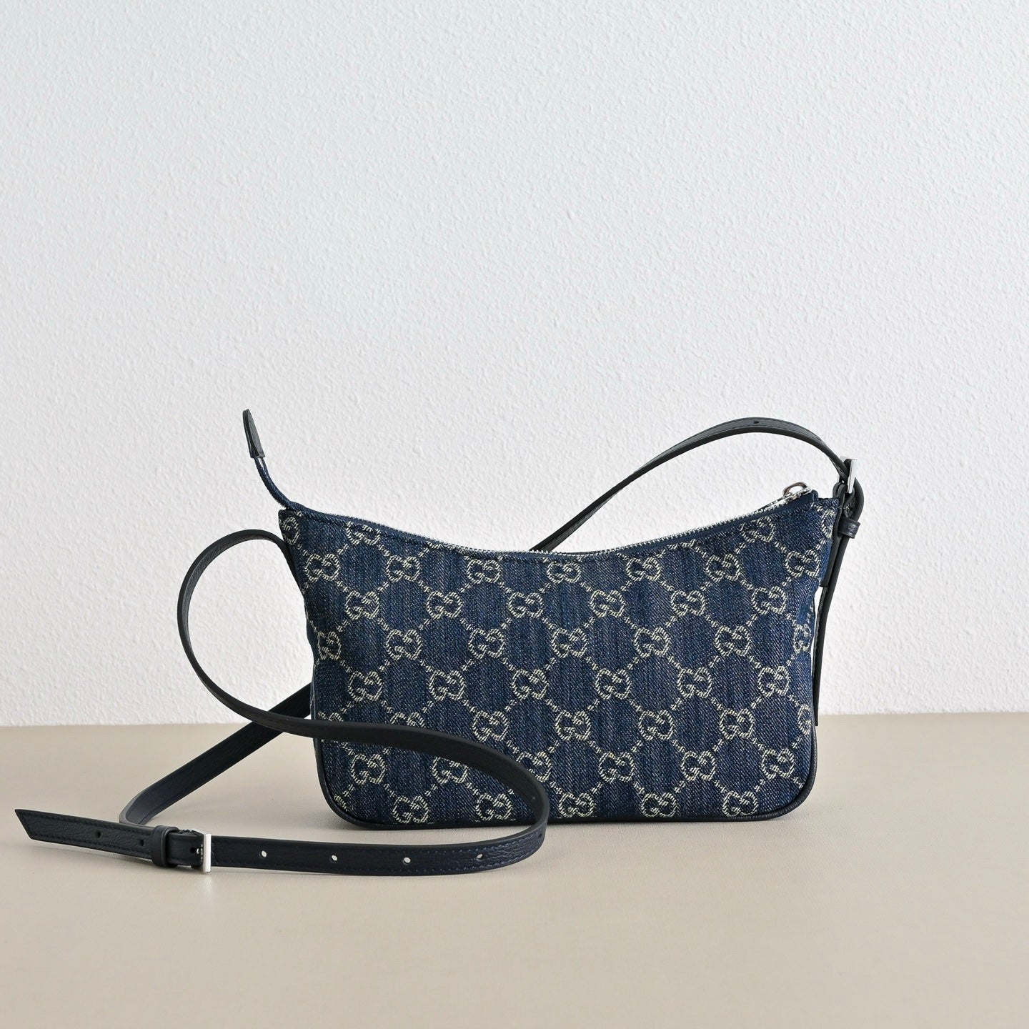 GUCCI Lady Lunetta Denim Shoulder Bag