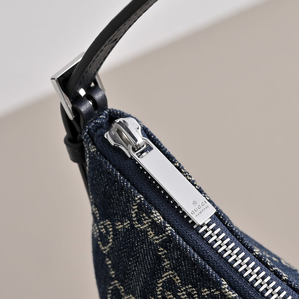 GUCCI Lady Lunetta Denim Shoulder Bag