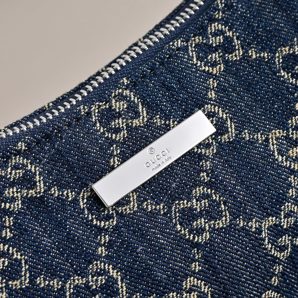 GUCCI Lady Lunetta Denim Shoulder Bag