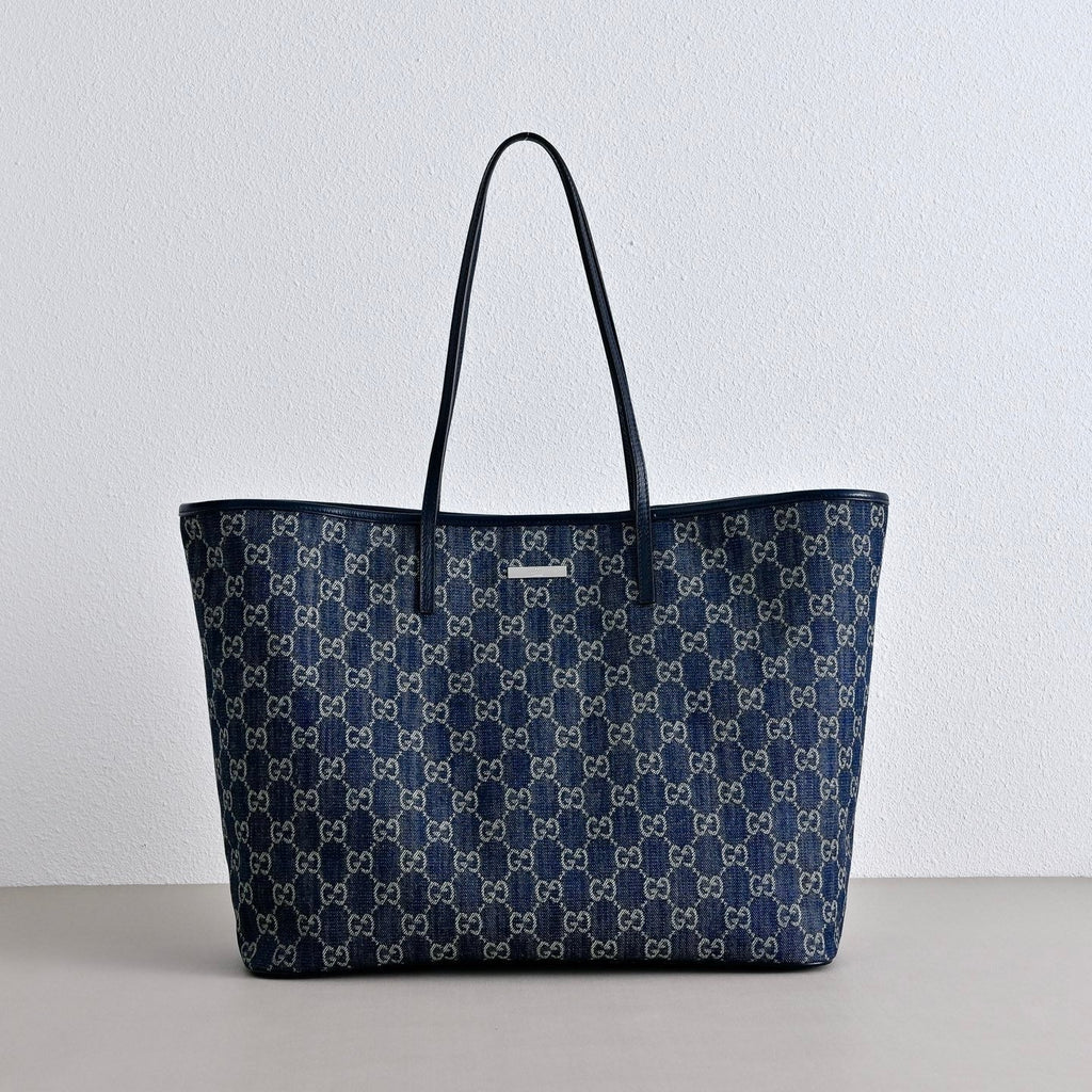 GUCCI Generation Gucci GG Denim Tote Bag Large