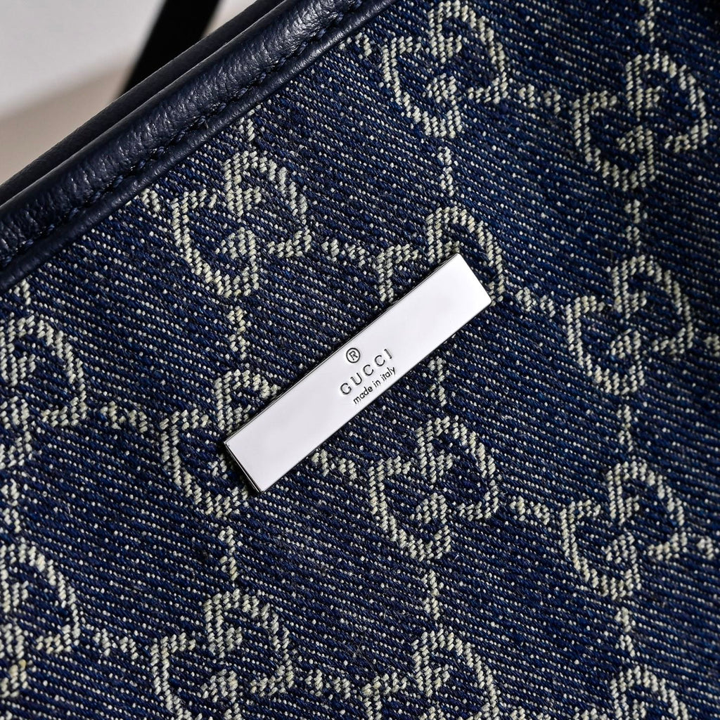 GUCCI Generation Gucci GG Denim Tote Bag Large