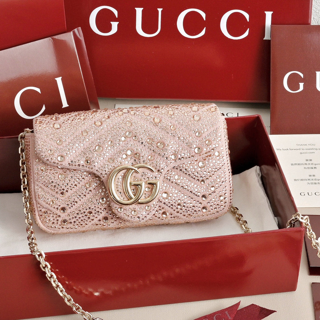 GUCCI Marmont Crystal Shoulder Bag