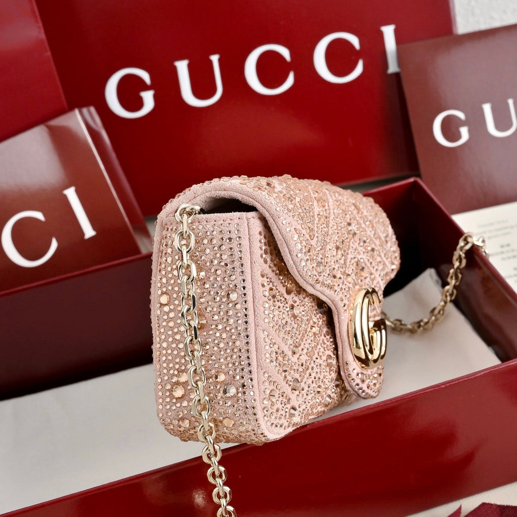 GUCCI Marmont Crystal Shoulder Bag