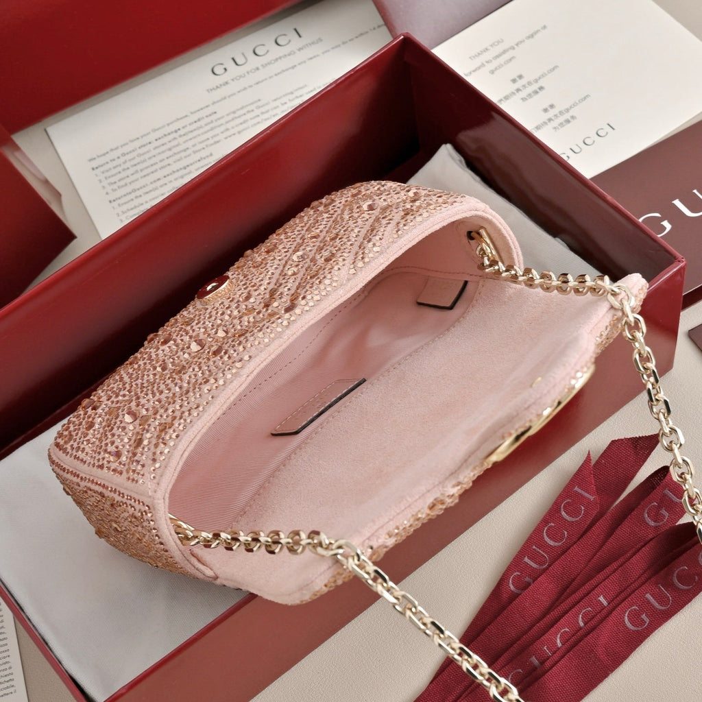 GUCCI Marmont Crystal Shoulder Bag