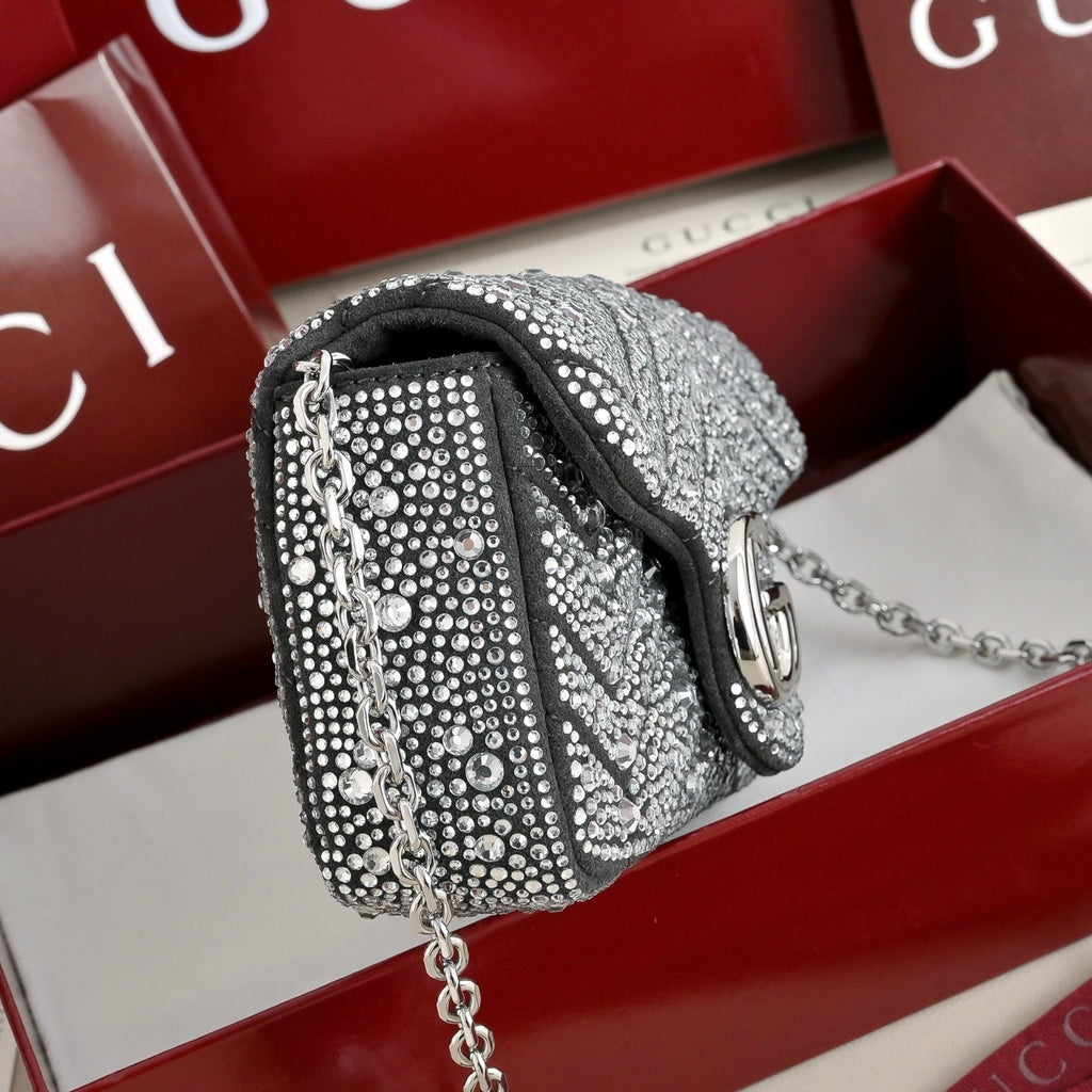 GUCCI GG Marmont Crystal Shoulder Bag