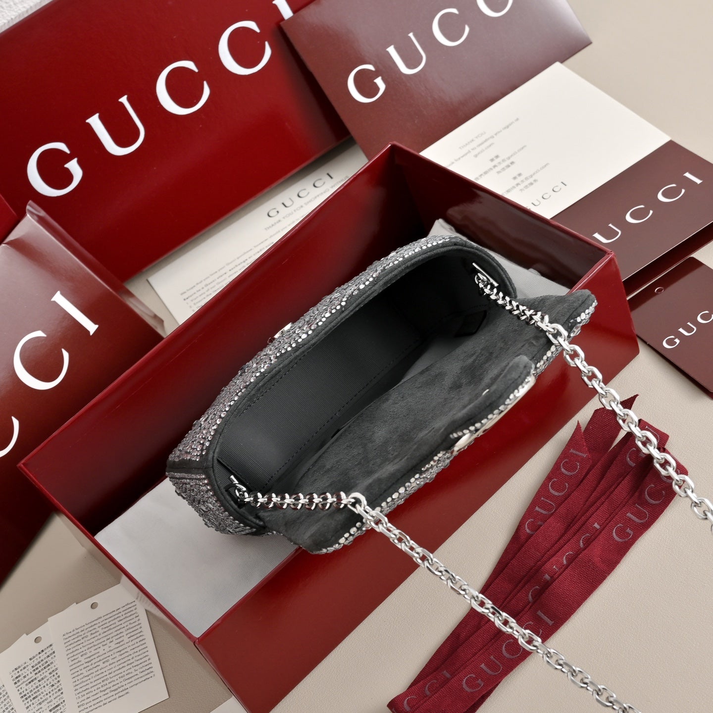 GUCCI GG Marmont Crystal Shoulder Bag