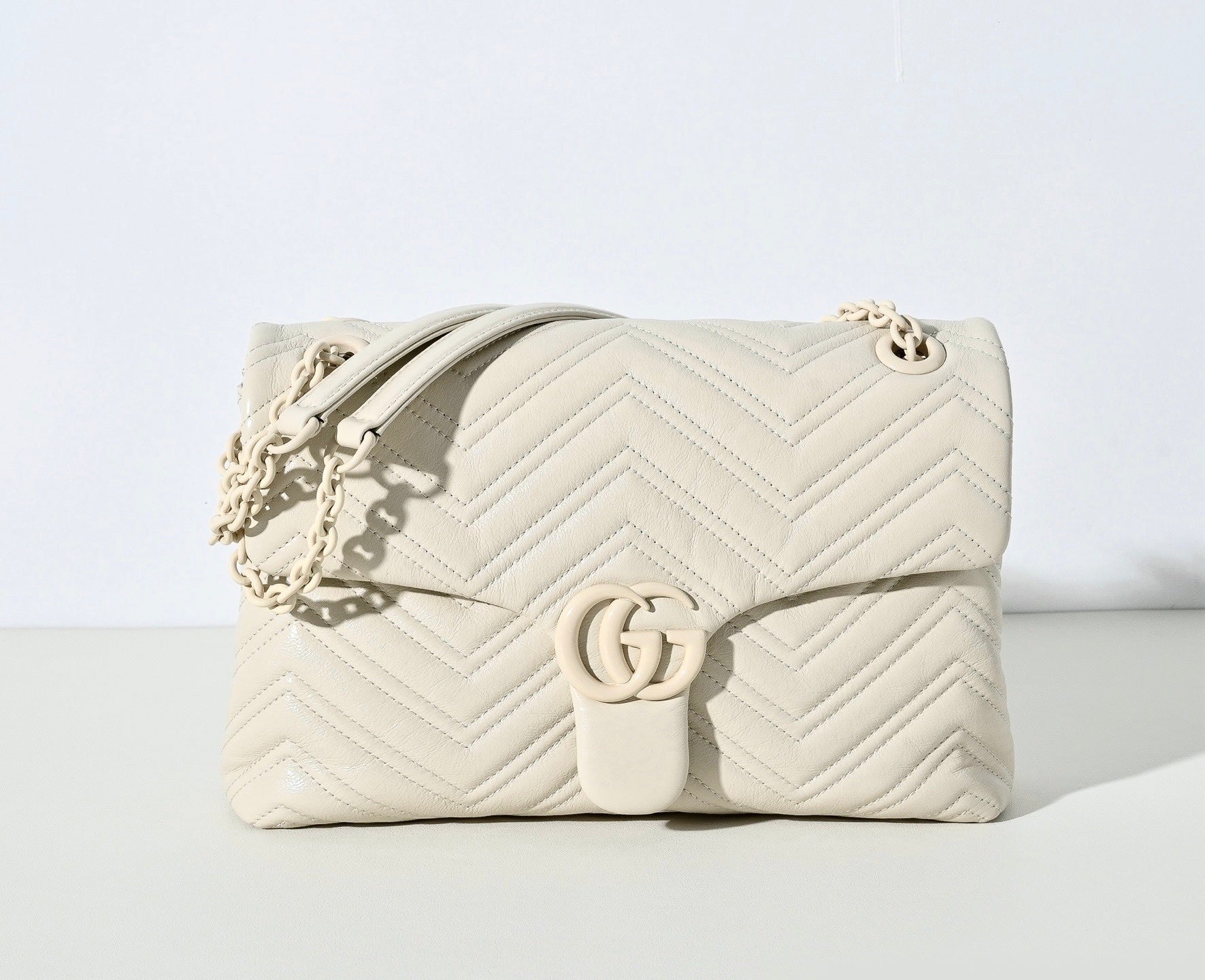 Gucci GG Marmont Pleated Calfskin Shoulder Bag