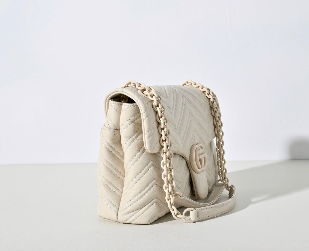 Gucci GG Marmont Pleated Calfskin Shoulder Bag