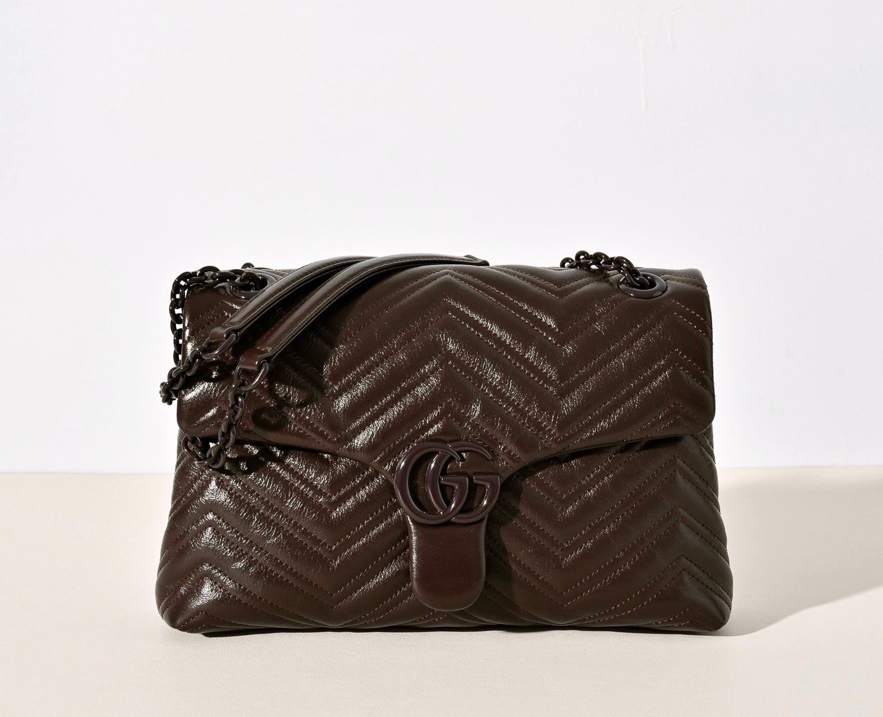 Gucci GG Marmont Pleated Calfskin Shoulder Bag