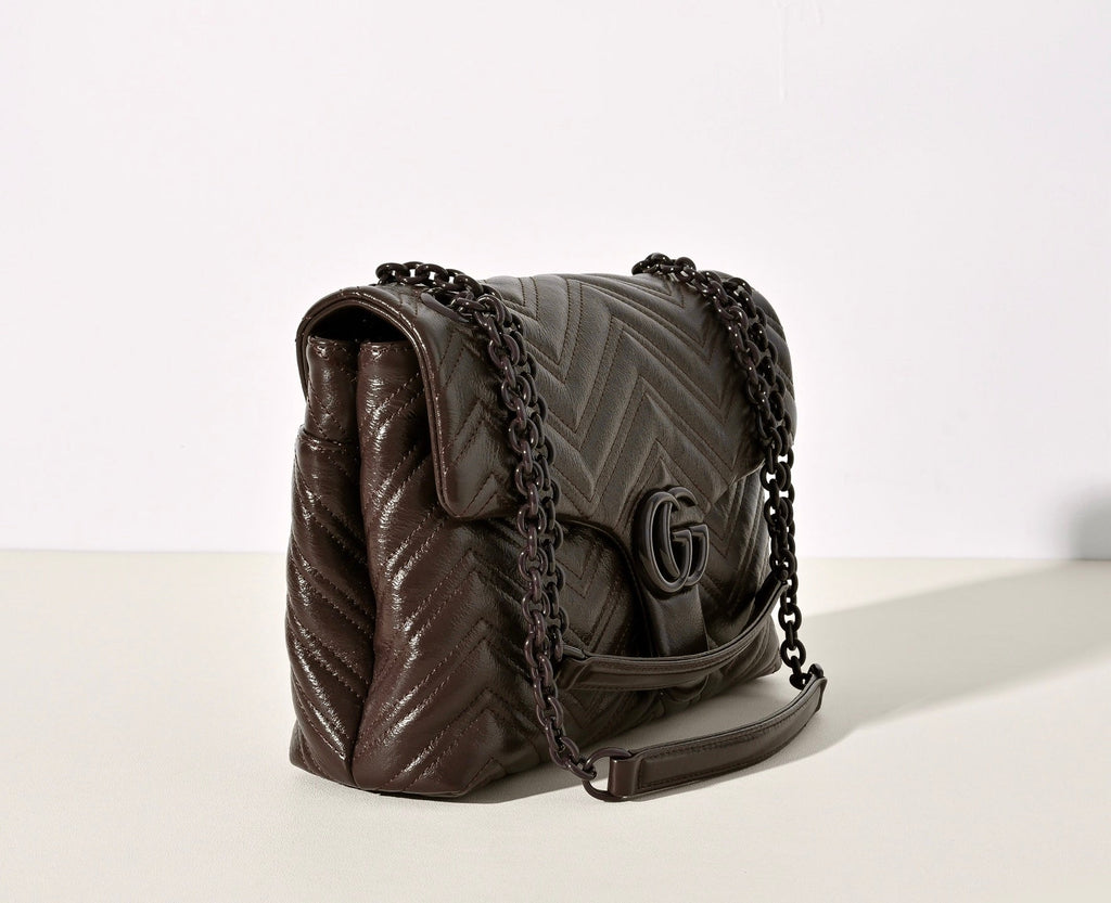 Gucci GG Marmont Pleated Calfskin Shoulder Bag