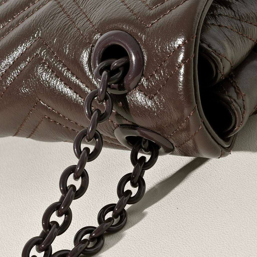 Gucci GG Marmont Pleated Calfskin Shoulder Bag