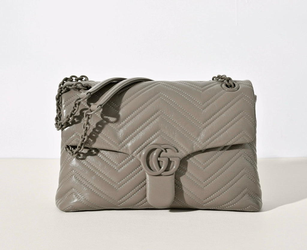 Gucci GG Marmont Pleated Calfskin Shoulder Bag
