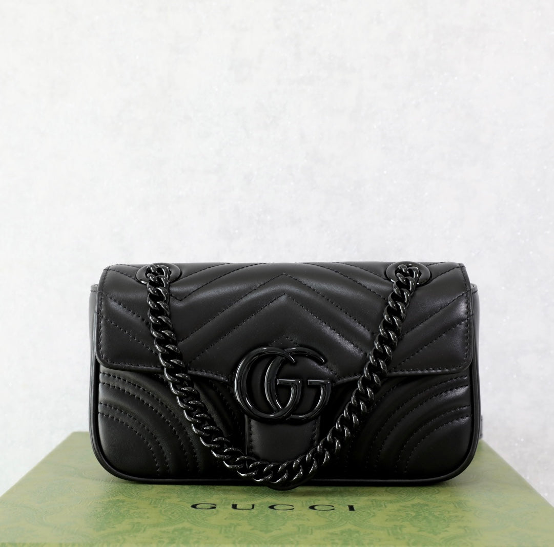 Gucci GG Marmont Black Matelassé Shoulder Bag