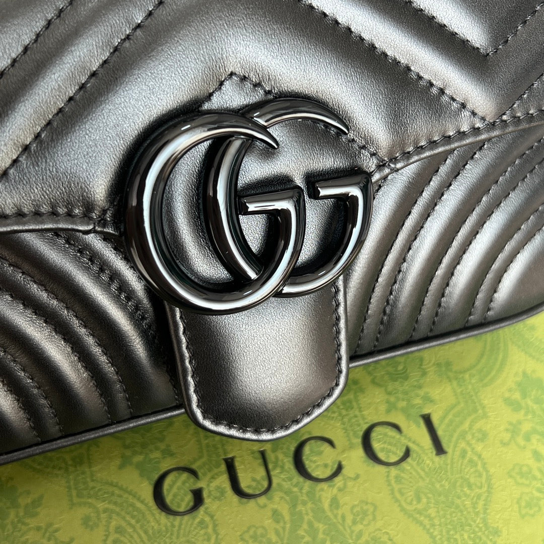 Gucci GG Marmont Black Matelassé Shoulder Bag