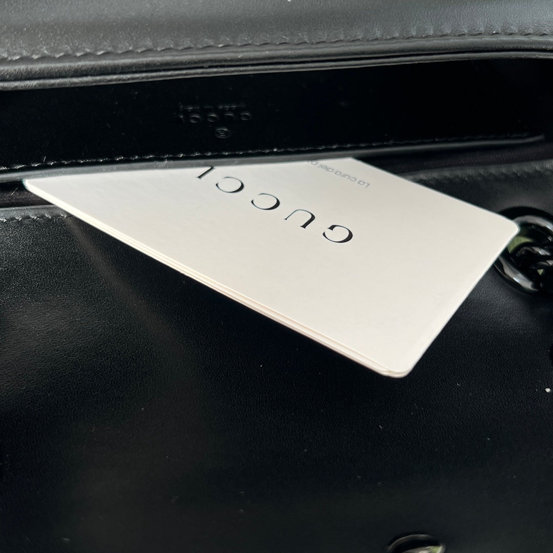 Gucci GG Marmont Black Matelassé Shoulder Bag