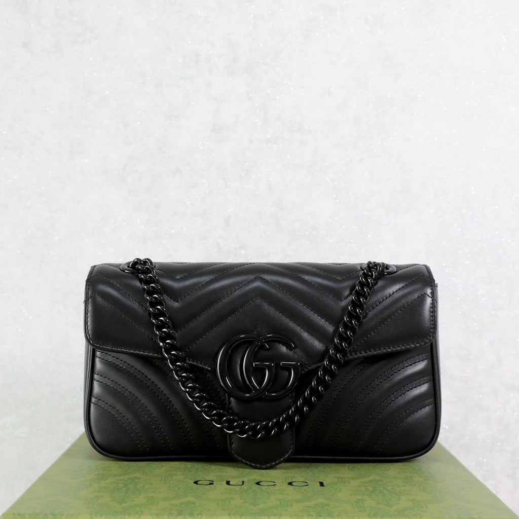 Gucci GG Marmont Black Leather Shoulder Bag