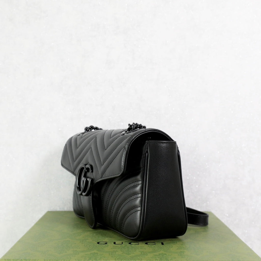 Gucci GG Marmont Black Leather Shoulder Bag