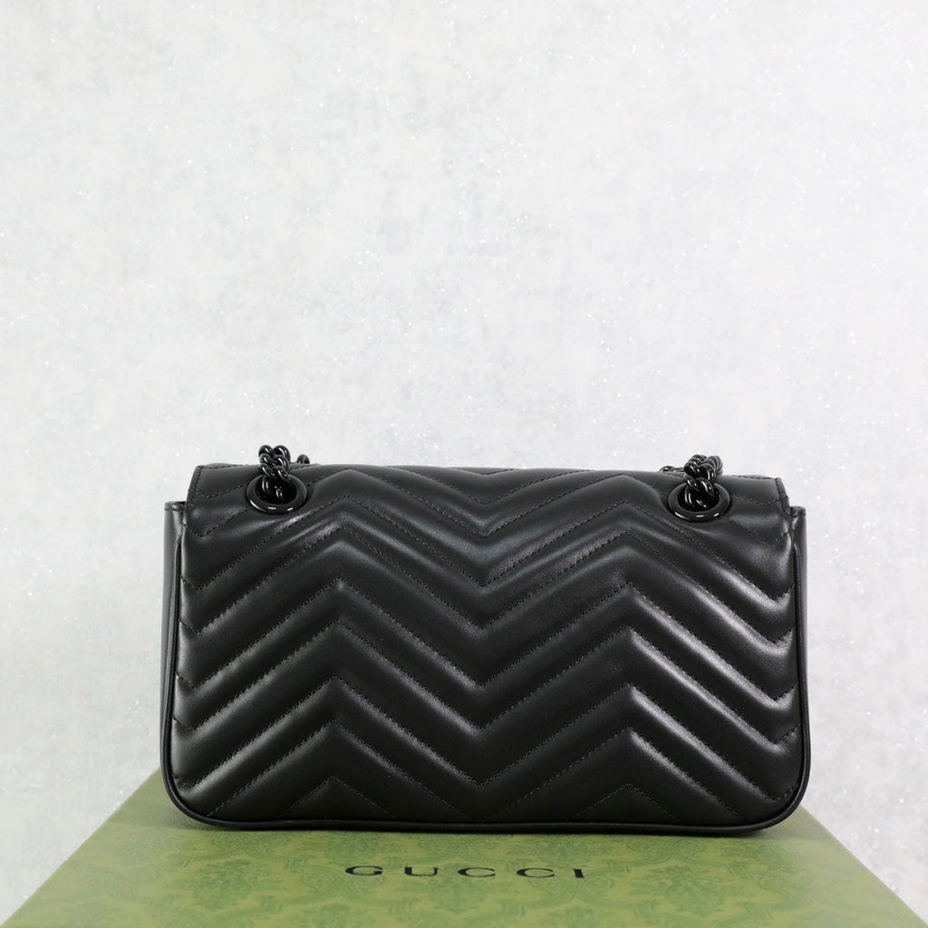 Gucci GG Marmont Black Leather Shoulder Bag